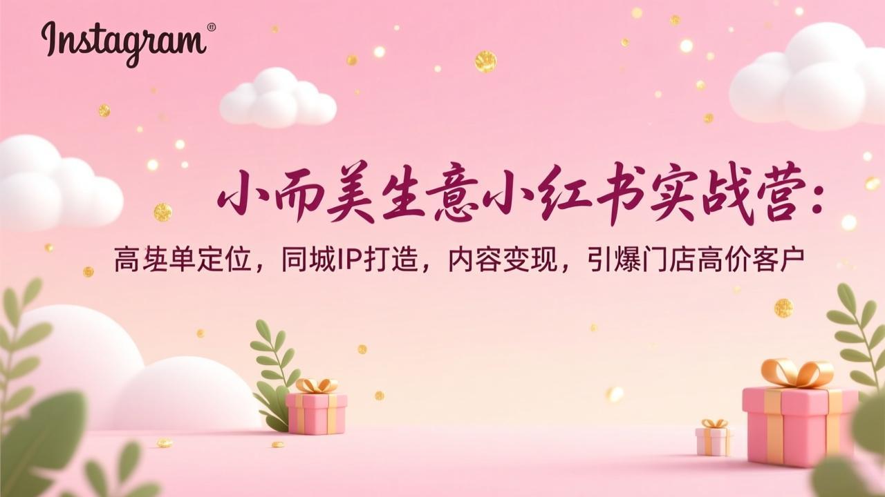 小而美生意小红书实战营：高客单定位，同城IP打造，内容变现，引爆门店高价客户-58创客