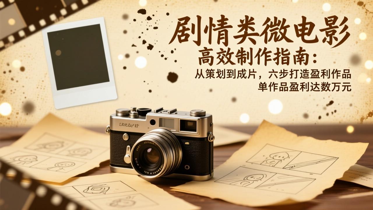 剧情类微电影高效制作指南：从策划到成片，六步打造盈利作品，单作品盈利达数万元-58创客
