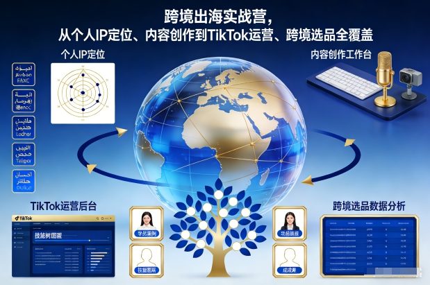 跨境出海实战营,从个人IP定位、内容创作到TikTok运营、跨境选品全覆盖-58创客