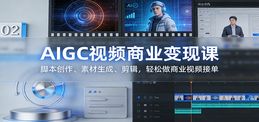 AIGC视频商业变现课：脚本创作、素材生成、剪辑，轻松做商业视频接单-58创客