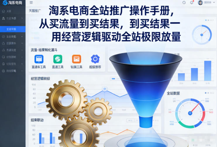 淘系电商全站推广操作手册，从买流量到买结果一用经营逻辑驱动全站极限放量-58创客
