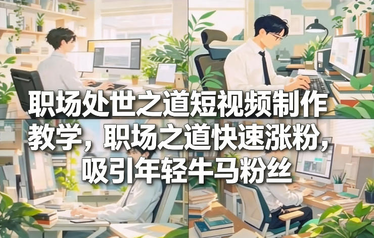 职场处世之道短视频制作教学，职场之道快速涨粉，吸引年轻牛马粉丝-58创客