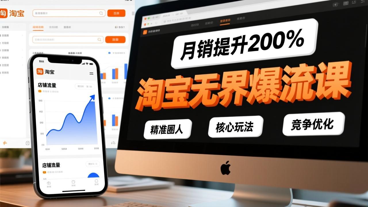 淘宝无界爆流课，精准圈人、核心玩法、竞争优化，快速引爆店铺流量，月销提升200%-58创客