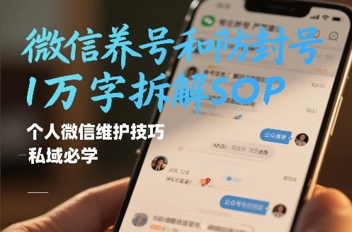 微信养号和防封号1万字拆解SOP，个人微信维护技巧，私域必学【文档】-58创客