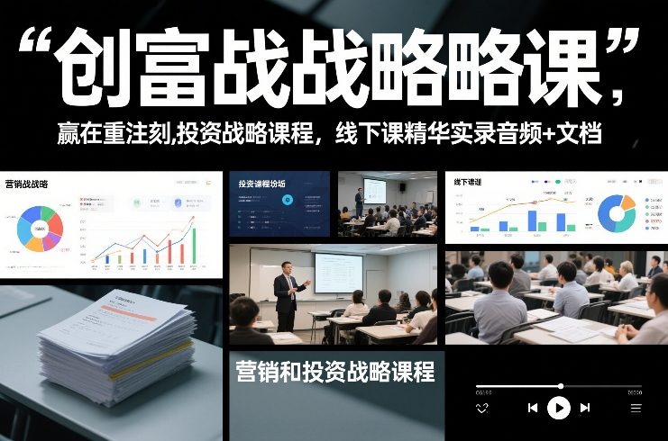 创富战略课，赢在重注时刻，营销和投资战略课程，线下课精华实录音频+文档-58创客