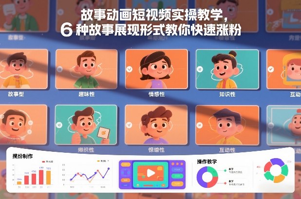故事动画短视频实操教学，6种故事展现形式教你快速涨粉-58创客