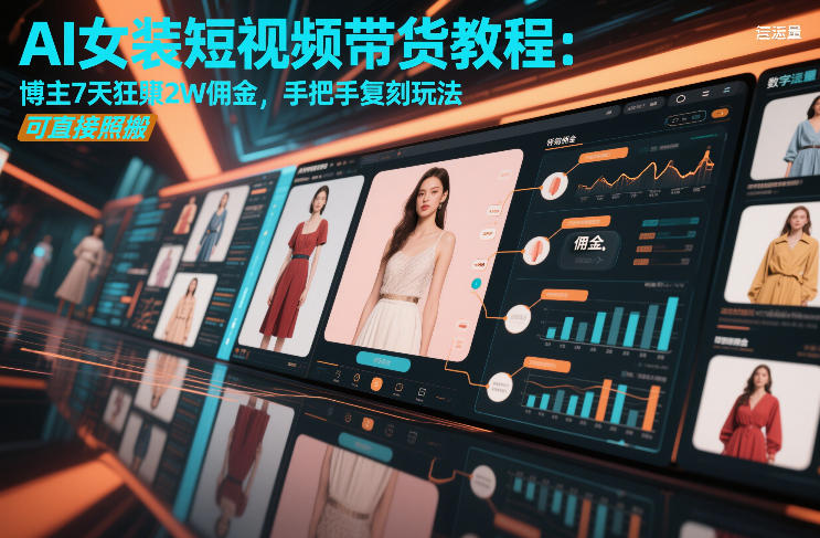 AI女装短视频带货教程：博主7天狂賺2W佣金，手把手复刻玩法，可直接照搬-58创客