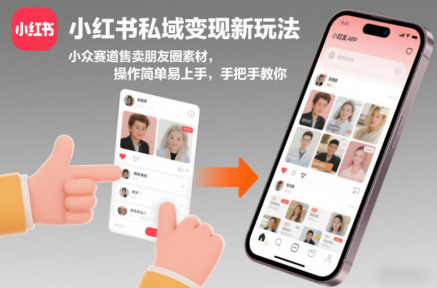 小红书私域变现新玩法，小众赛道售卖朋友圈素材，操作简单易上手，手把手教你-58创客