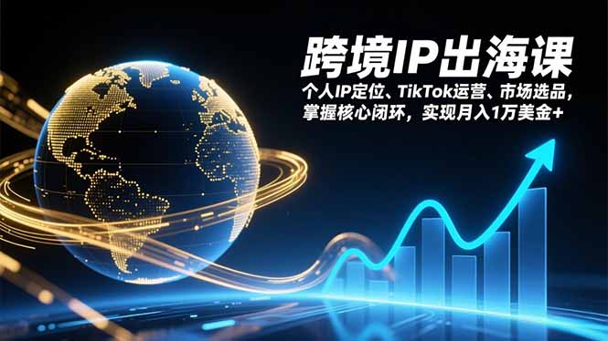 跨境IP出海课，个人IP定位、TikTok运营、市场选品，掌握核心闭环，实现月入1万美金+-58创客