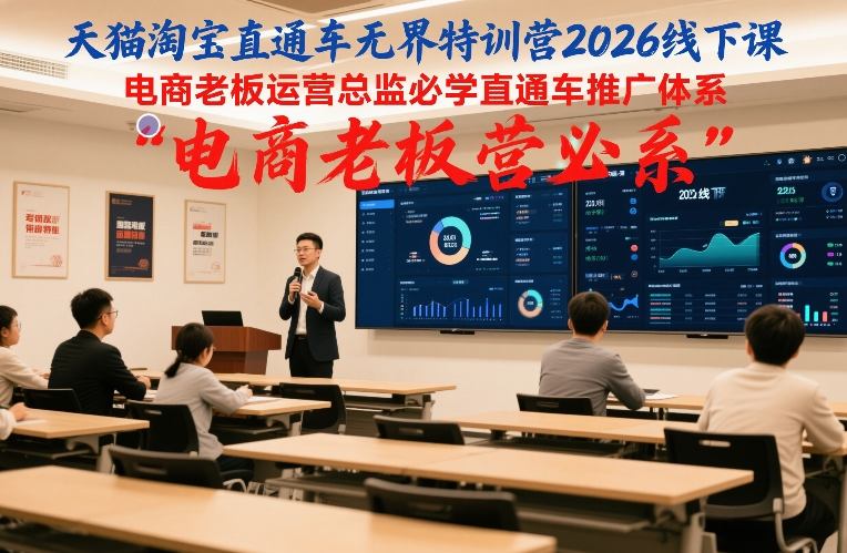 天猫淘宝直通车无界特训营2026线下课，电商老板运营总监必学直通车推广体系-58创客