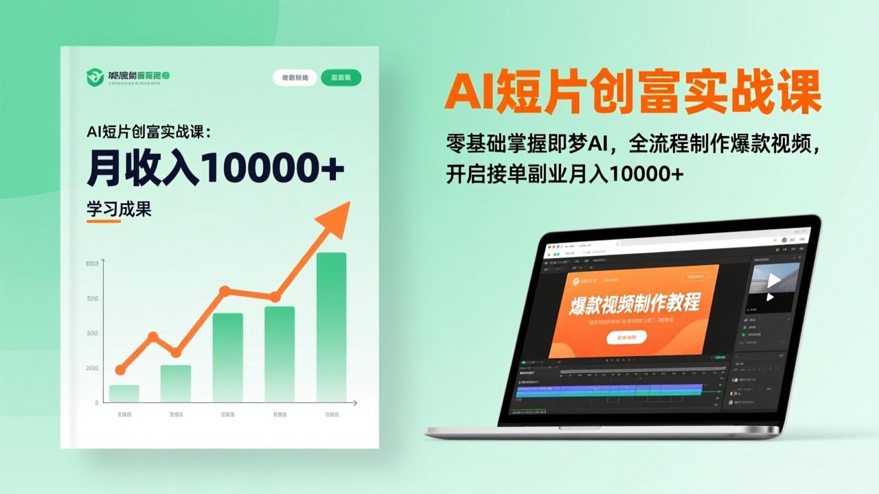 AI短片创富实战课：零基础掌握即梦AI，全流程制作爆款视频，开启接单副业月入10000+(更新-58创客