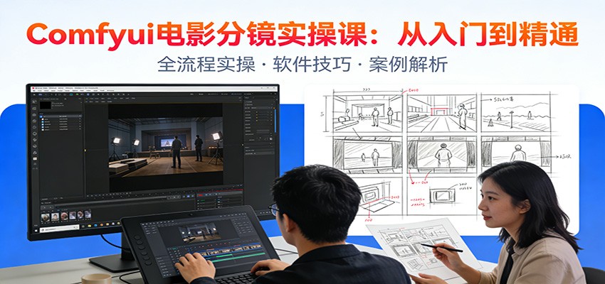 ComfyUI电影分镜实操课：分镜一致性，全流程AI视频制作，零基础也能做专业分镜-58创客