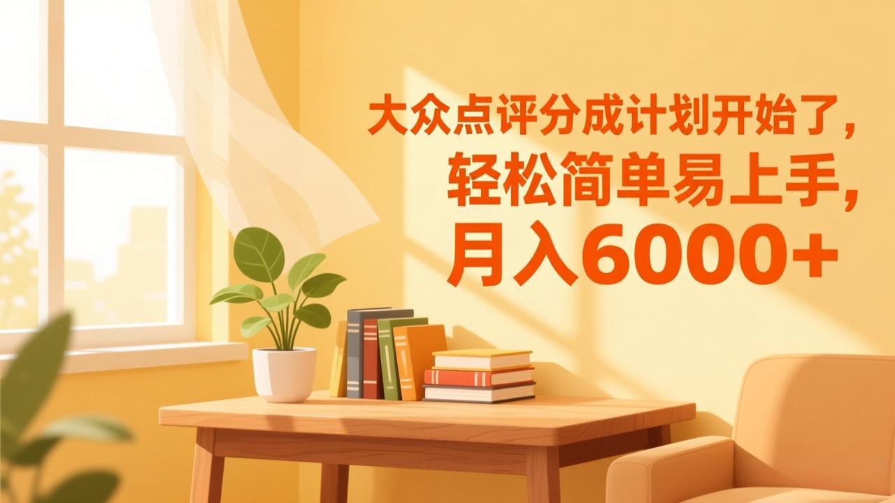 大众点评分成计划开始了,轻松简单易上手,月入6000+-58创客