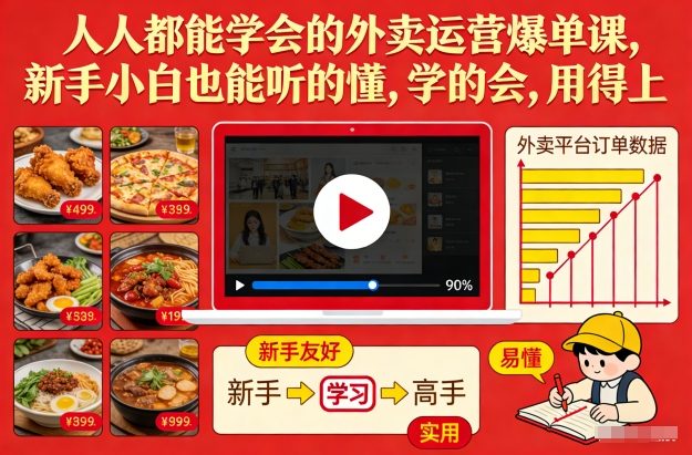 人人都能学会的外卖运营爆单课，新手小白也能听的懂，学的会，用得上-58创客