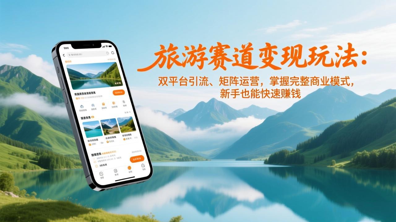 旅游赛道变现玩法：双平台引流、矩阵运营，掌握完整商业模式，新手也能快速赚钱-58创客