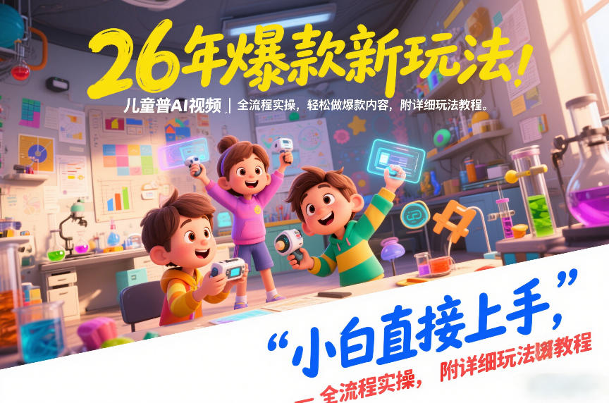 26年爆款新玩法，儿童科普AI视频，全流程实操，轻松做爆款内容，小白直接上手，附详细玩法教程-58创客