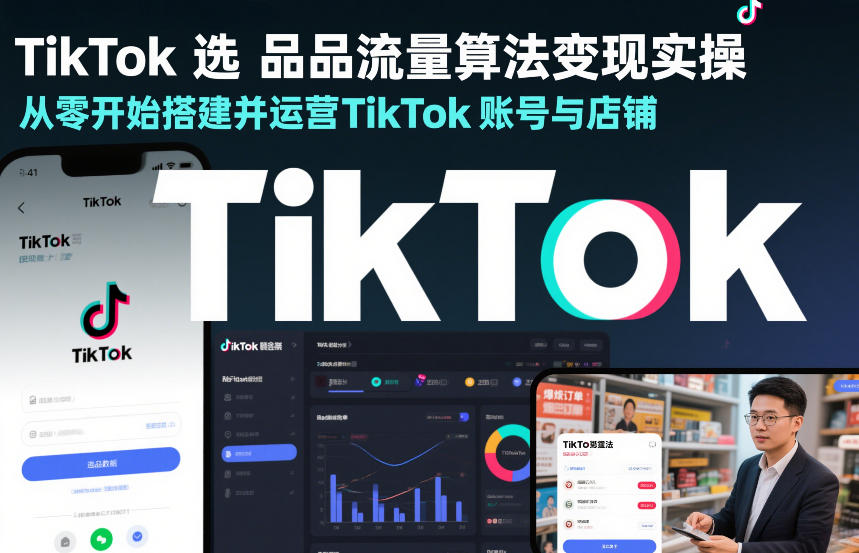 TikTok选品流量算法变现实操，从零开始搭建并运营TikTok账号与店铺-58创客