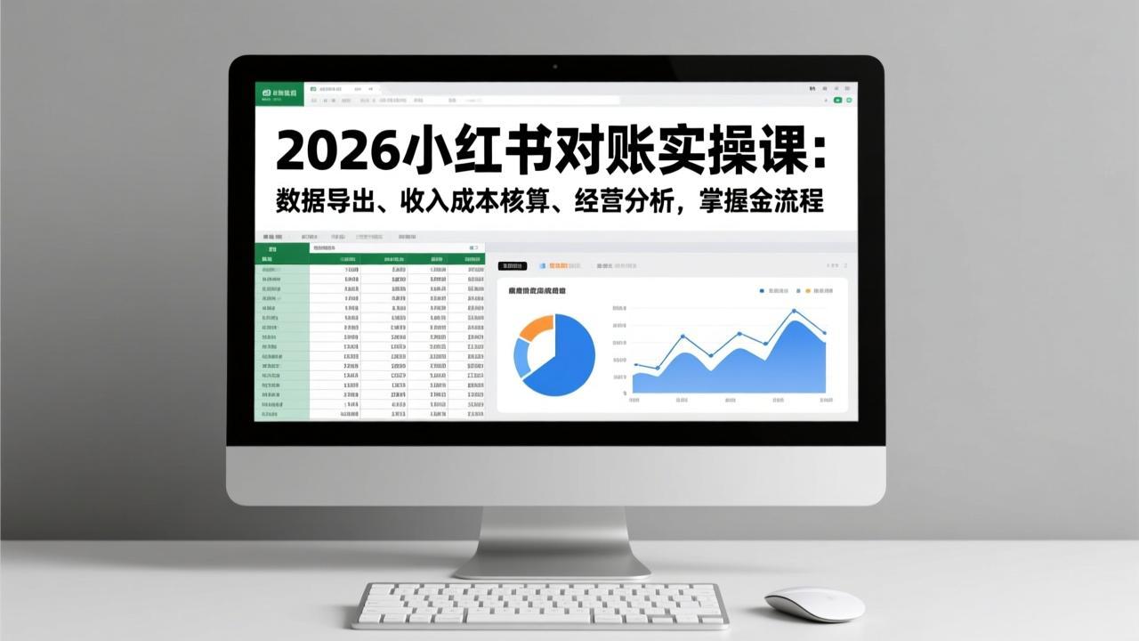 2026小红书对账实操课：数据导出、收入成本核算、经营分析，掌握全流程-58创客