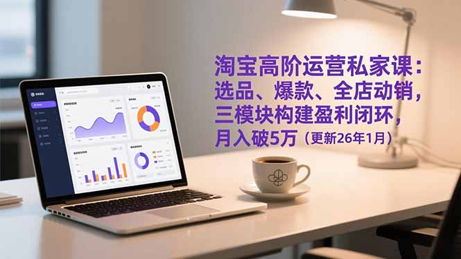 淘宝高阶运营私家课：选品、爆款、全店动销，三模块构建盈利闭环，月入破5万(更新26年1月-58创客