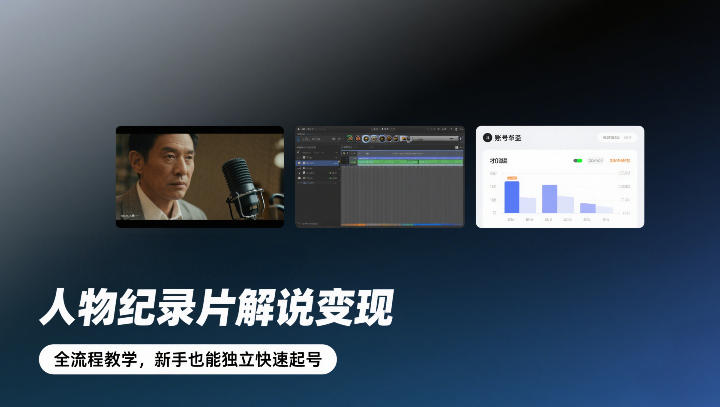 人物纪录片解说变现，全流程教学，新手也能独立快速起号-58创客