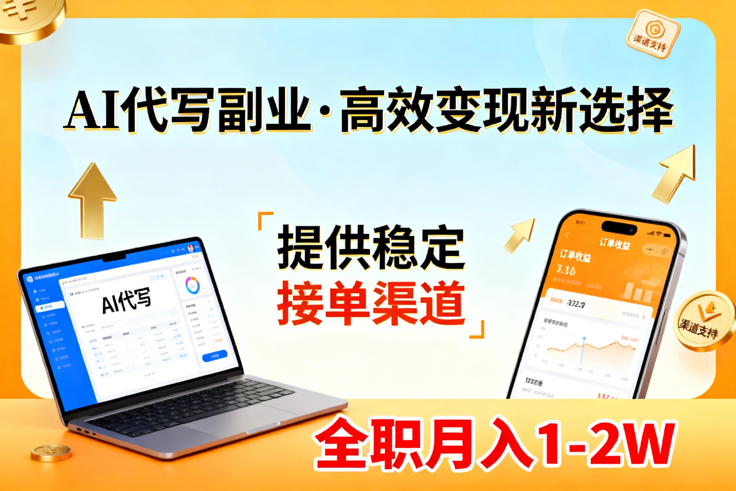 AI代写副业,高效变现,提供渠道,永不失业副业兼职 全职月入1-2W【SOP手册】-58创客