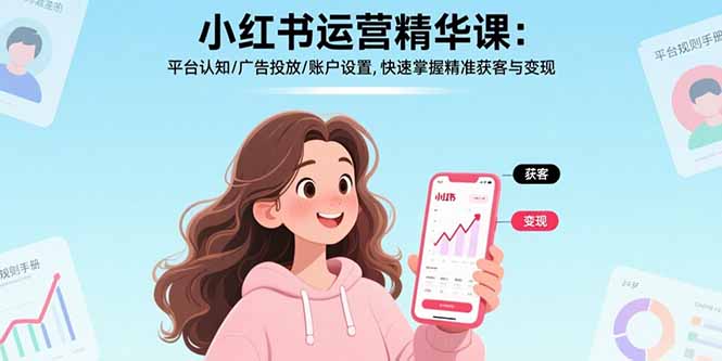 小红书运营精华课-更新：平台认知/广告投放/账户设置,快速掌握精准获客与变现-58创客