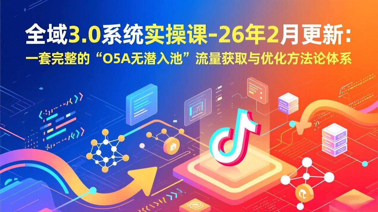 全域3.0系统实操课-26年2月更新：一套完整的“O5A无潜入池”流量获取与优化方法论体系-58创客