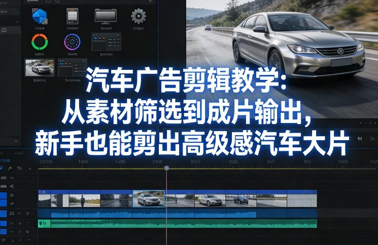 汽车广告剪辑教学：从素材筛选到成片输出，新手也能剪出高级感汽车大片-58创客