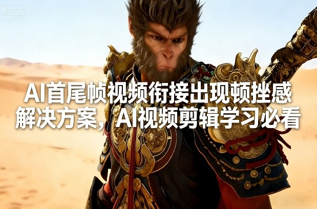 AI首尾帧视频衔接出现顿挫感解决方案，AI视频剪辑学习必看-58创客