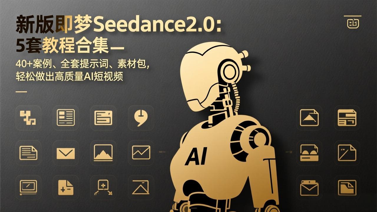 新版即梦Seedance2.0：5套教程合集，40+案例、全套提示词、素材包，轻松做出高质量AI短视频-58创客