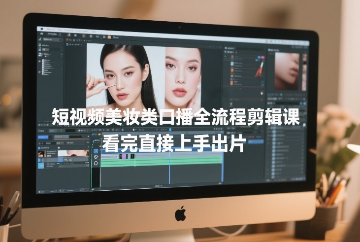 短视频美妆类口播全流程剪辑课,看完直接上手出片-58创客