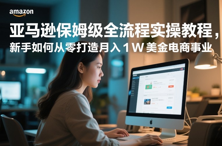 亚马逊保姆级全流程实操教程，新手如何从零打造月入1W美金电商事业-58创客