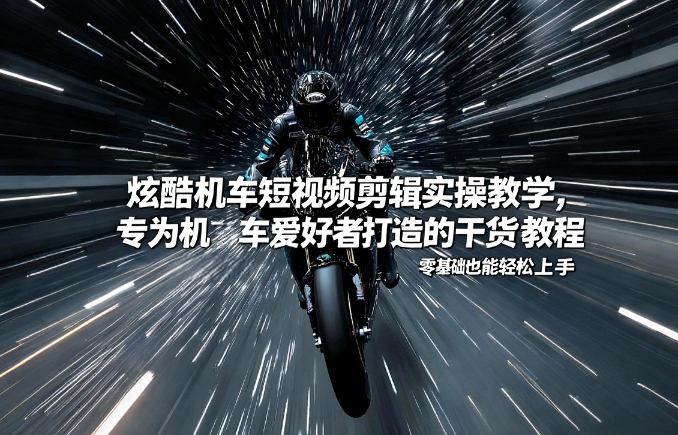 炫酷机车短视频剪辑实操教学，专为机车爱好者打造的干货教程，零基础也能轻松上手-58创客