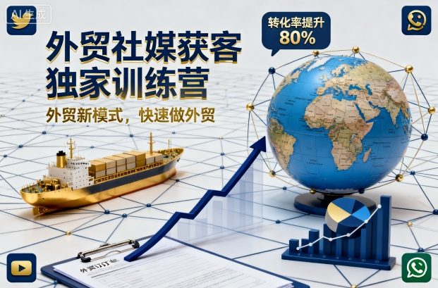 外贸社媒获客独家训练营，外贸新模式，快速做外贸(更新26年2月)-58创客