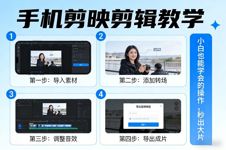 手机剪映剪辑教学，小白也能学会的操作，秒出大片-58创客