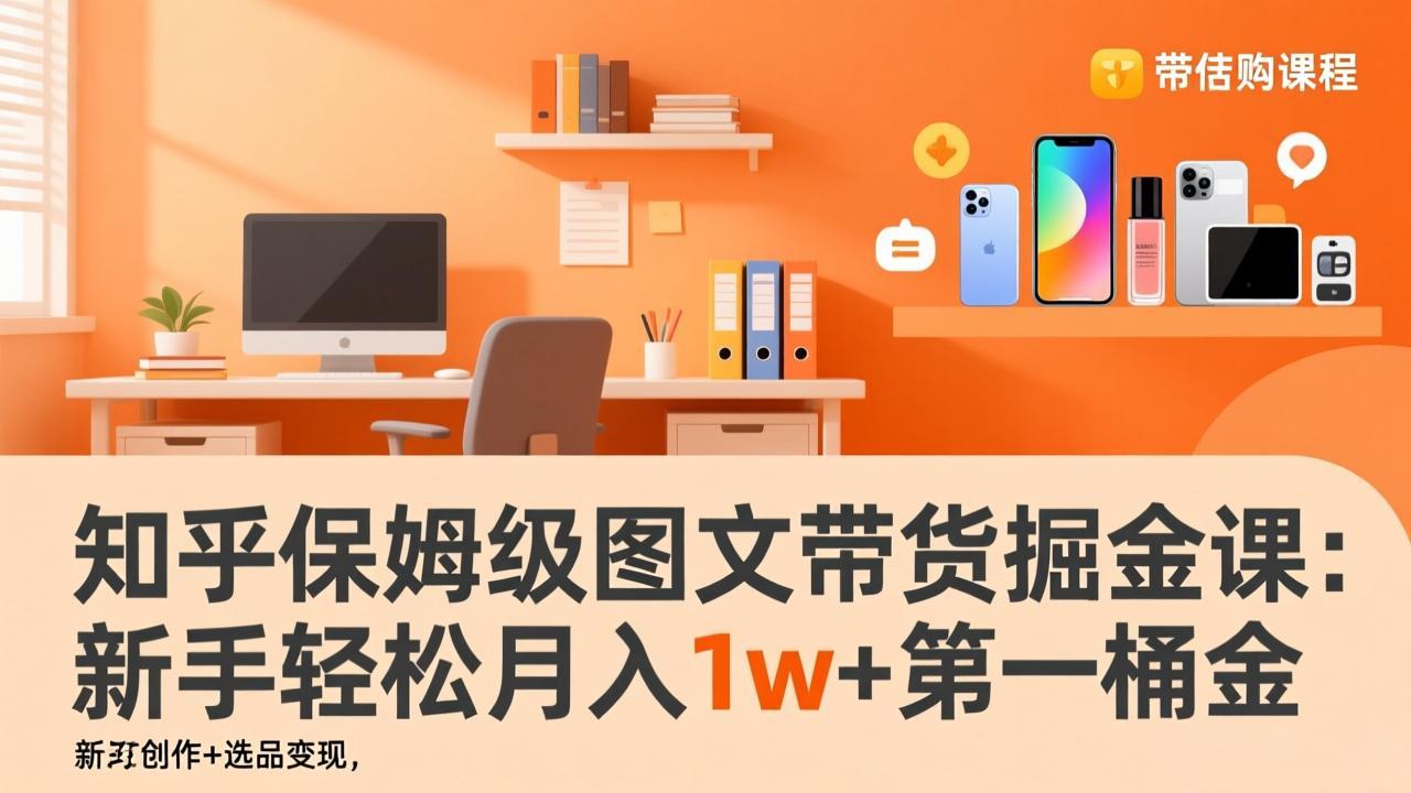 知乎保姆级图文带货掘金课：账号打造+爆文创作+选品变现，新手轻松月入1w+第一桶金-58创客