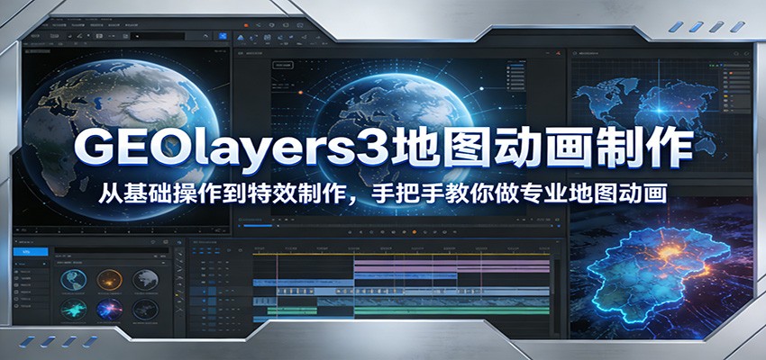 GEOlayers3地图动画制作：从基础操作到特效制作，手把手教你做专业地图动画-58创客