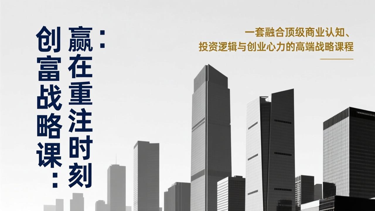 《创富战略课：赢在重注时刻》一套融合顶级商业认知、投资逻辑与创业心力的高端战略课程-58创客