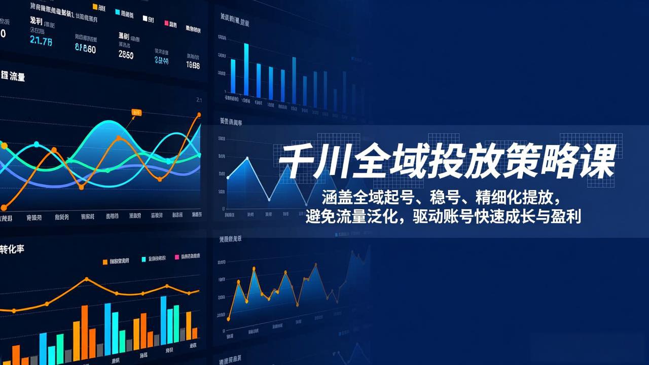 千川全域投放策略课：涵盖全域起号、稳号、精细化投放，避免流量泛化，驱动账号快速成长与盈利-58创客