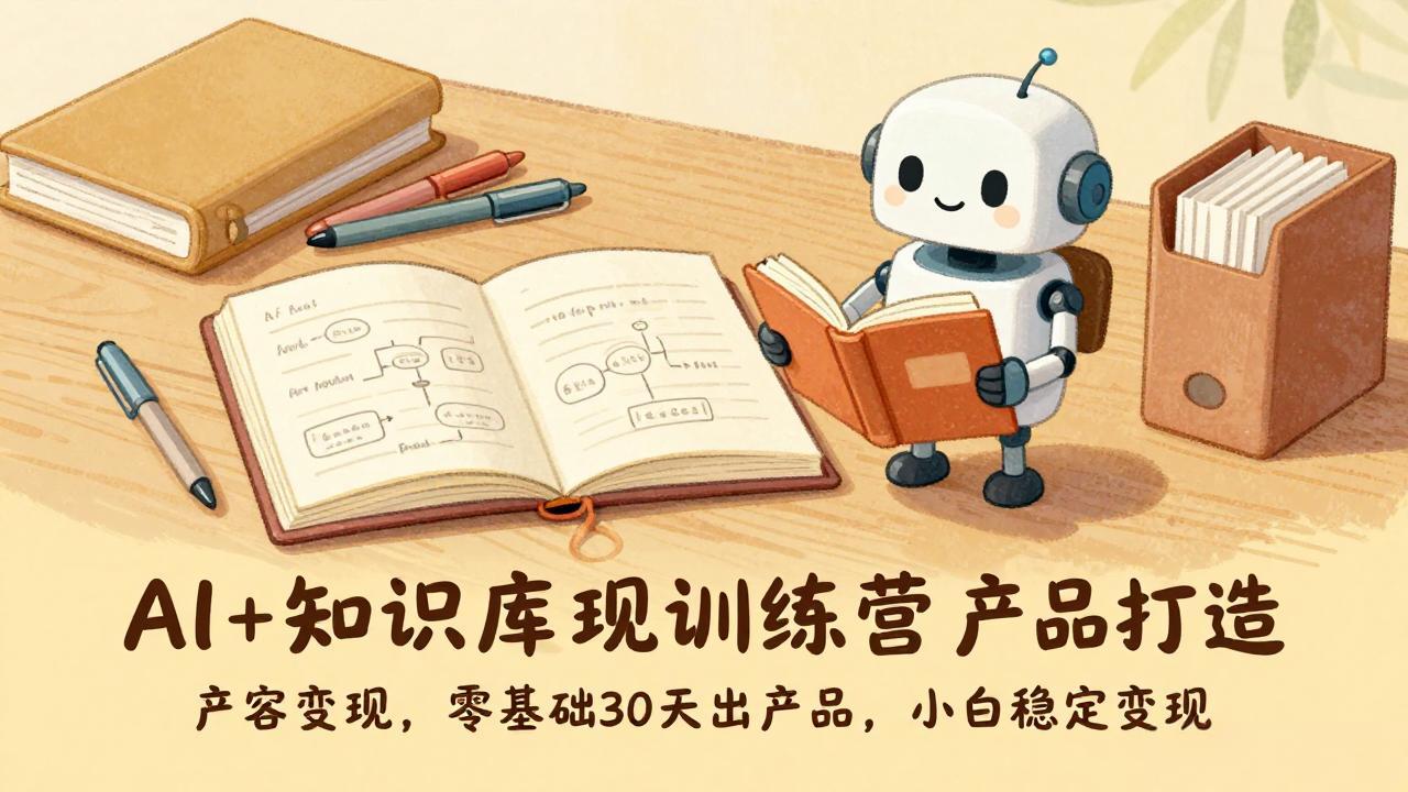 AI+知识库变现训练营，产品打造、内容创作、全平台变现，零基础30天出产品，小白稳定变现-58创客