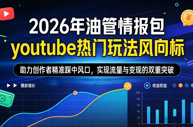 2026年油管情报包，youtube热门玩法风向标，助力创作者精准踩中风口，实现流量与变现的双重突破-58创客