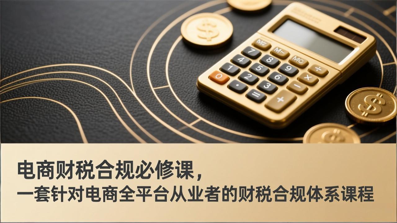 电商财税合规必修课，是一套针对电商全平台从业者的财税合规体系课程-58创客