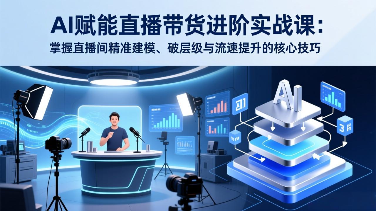 AI赋能直播带货进阶实战课：掌握直播间精准建模、破层级与流速提升的核心技巧-58创客