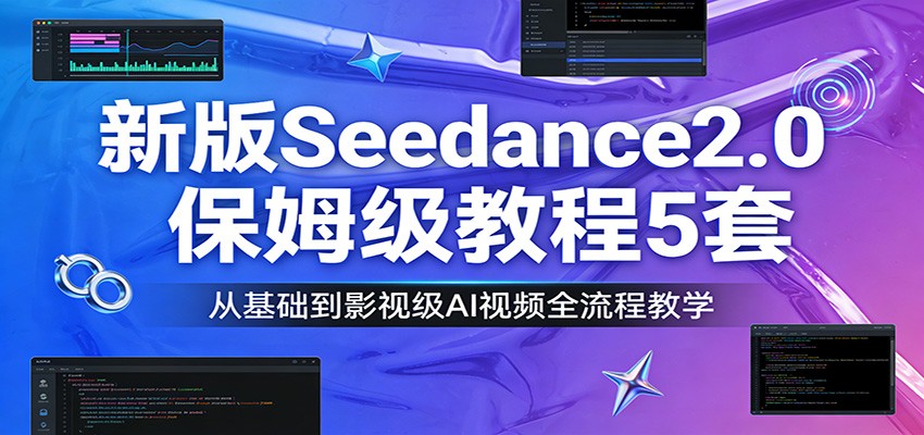 新版Seedance2.0保姆级教程5套：从基础到影视级AI视频全流程教学-58创客