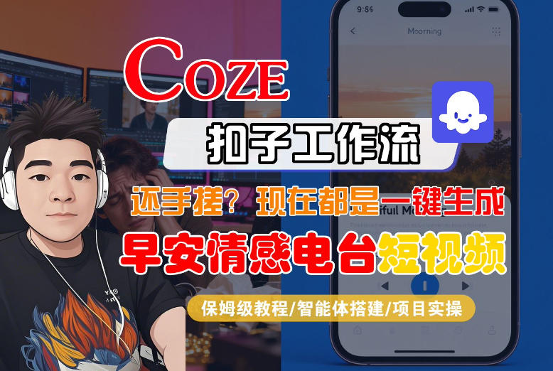 【Coze工作流搭建实操教程】【coze】早安情感电台日签视频还在手动做？用扣子工作流自动生成，省时90%-58创客