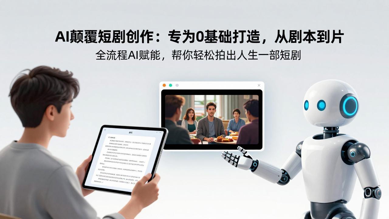 AI颠覆短剧创作：专为0基础打造，从剧本到成片全流程AI赋能，帮你轻松拍出人生第一部短剧-58创客