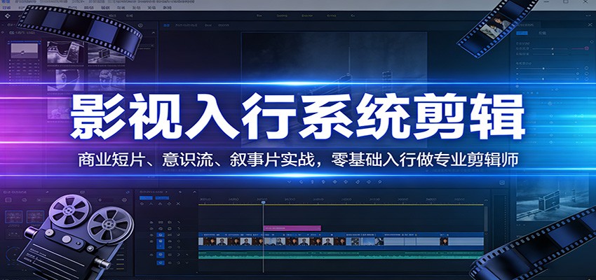 影视系统剪辑，商业短片、意识流、叙事片实战，零基础入行做专业剪辑师-58创客