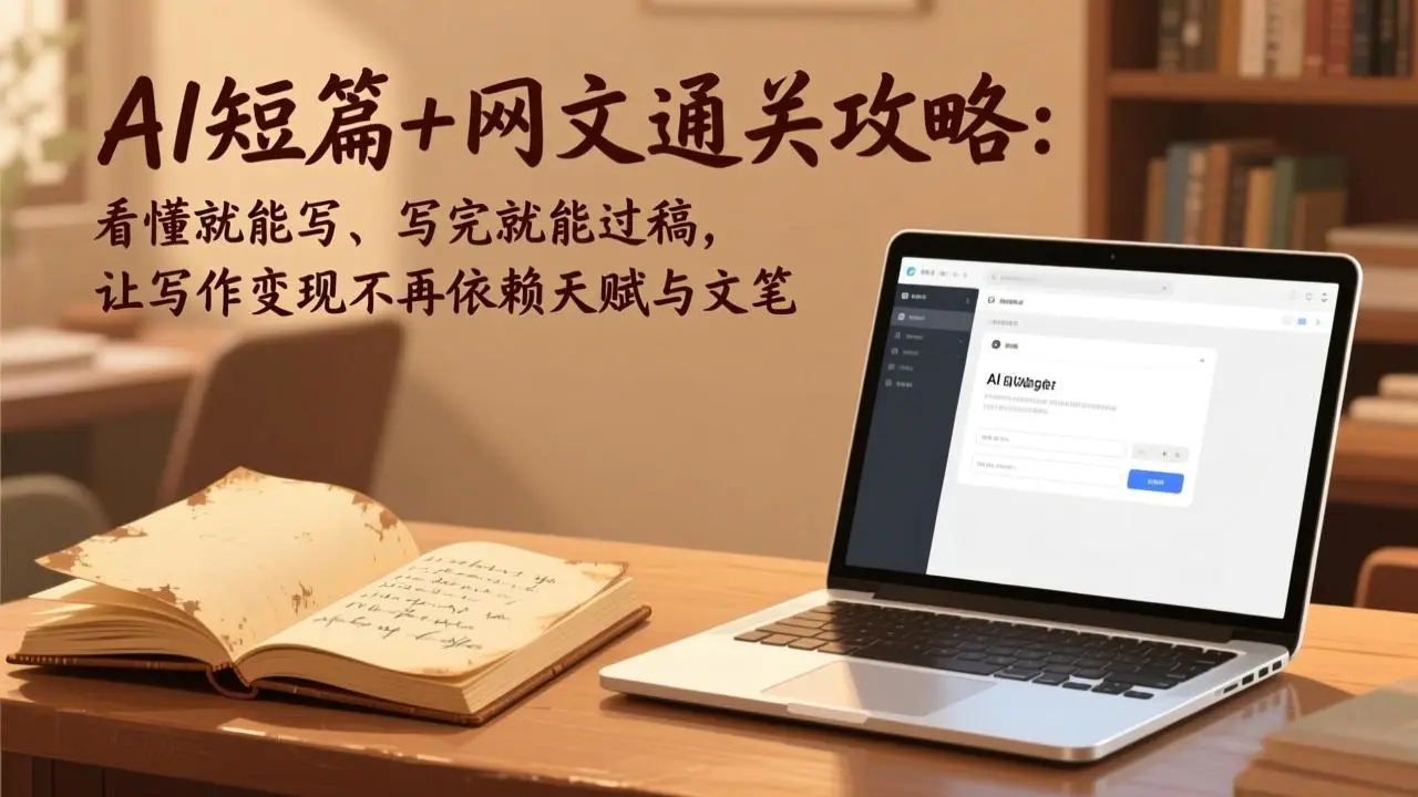 AI短篇+网文通关攻略:看懂就能写、写完就能过稿,让写作变现不再依赖天赋与文笔-58创客