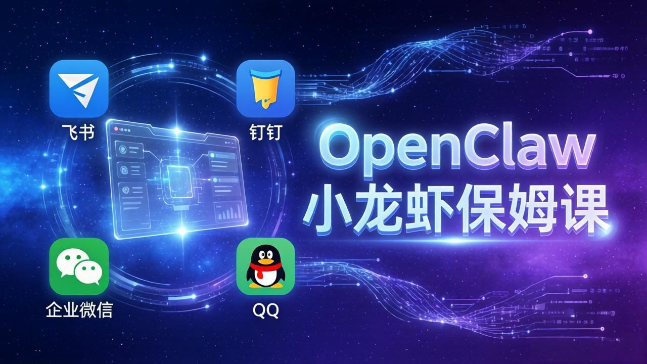 OpenClaw小龙虾保姆课： Windows/macOS/Linux/Docker全系统安装，飞书+钉钉+企业微信+QQ 全接入-58创客