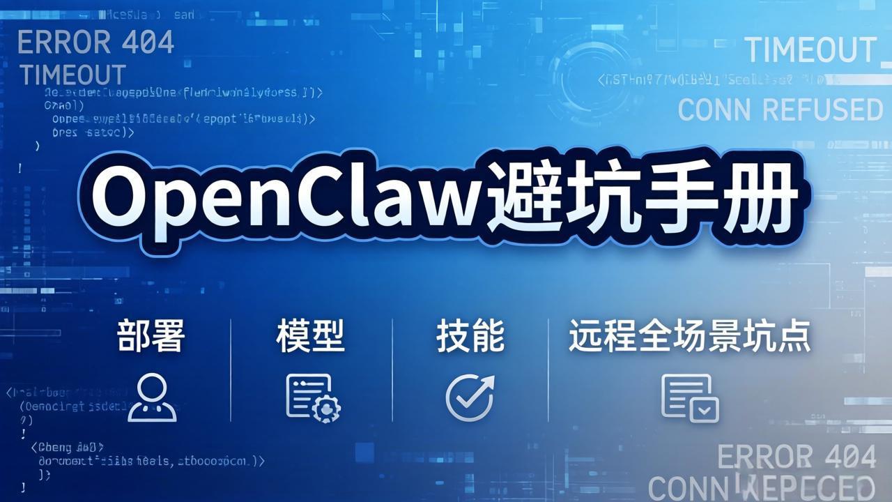 OpenClaw避坑手册：部署+模型+技能+远程全场景坑点，一次性给你说全，少走弯路-58创客